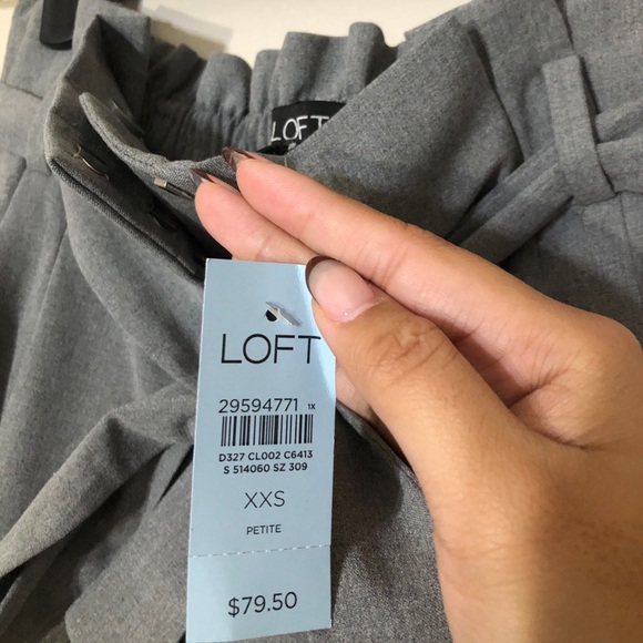 LOFT Grey Paper bag Pant - Picture 5 of 6